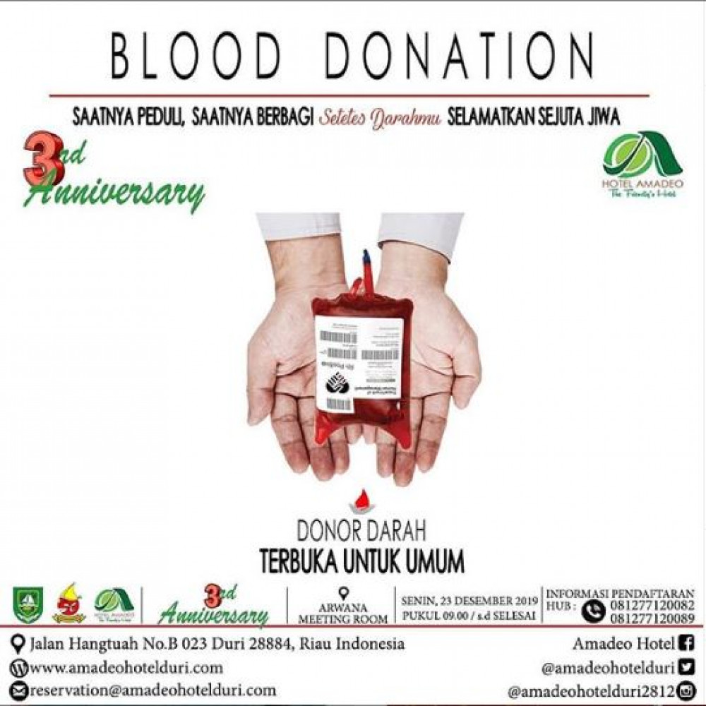 Blood Donation 3rd Anniversary Hotel Amadeo Duri